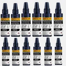 KIT 12 TINTAS REABASTECEDORA PERMANENTE P/ PINCEL MARCADOR PRETO COMPACTOR 30ML