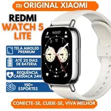 Relógio Smartwatch Redmi Watch 5 Lite Xiaomi Tela AMOLED 1.96" GPS 5ATM