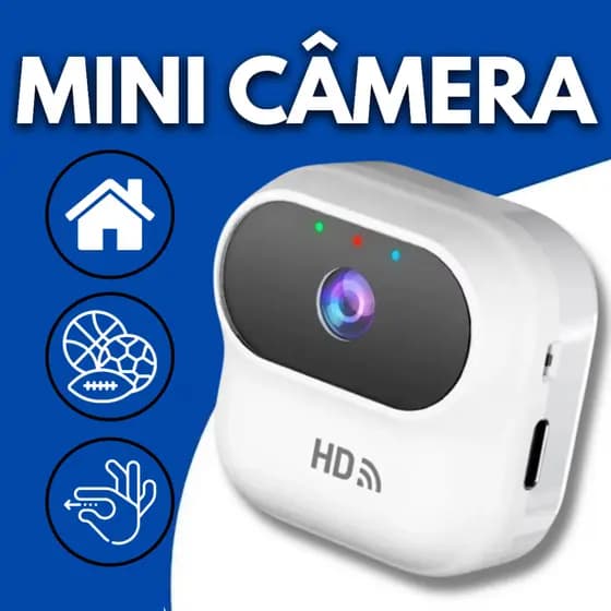 Mini Câmera Inteligente WiFi 1080P HD Monitoramento 24h Visão Noturna Detecção de Movimento
