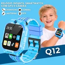 Q12 Relógio Inteligente Infantil 5G – 2G Smartwatch, Prova d’Água, GPS, SOS, Chat de Voz e Chip