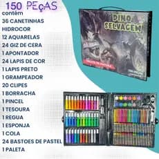 Conjunto De Pintura Infantil Para Colorir Com Desenhos 150 Peças Maleta Kit Para Desenhar