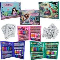 Maleta De Pintura Infantil Para Colorir Com Desenhos 168 Peça Conjunto Para Desenhar