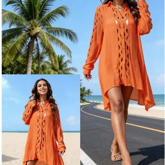 Saída de Praia com Renda - Tecido Respirável e Macio | Roupas Indispensáveis para o Verão na Praia
