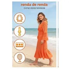 Kimono de Praia Feminino com Lace e Mangas Longas | Cobertura de Biquíni Estilo Boho para Verão e Férias