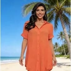 conjunto fashion de moda casual feminino Vestido Camisa Leve Estiloso para Verão
