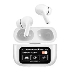O Mais Novo A9 Pro Smart Touch Screen Bluetooth Fone De Ouvido ANC Cancelando Ruído De Fones Sem Fio Com Visor LCD