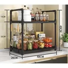 Kitchen 2/3 Shelves Multifunctional High-capacity Easy To Install Seasoning Rack PP Material Modern  Kitchen F