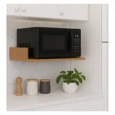 Nicho Suporte Parede Para Microondas Impressora Cozinha Lanchonete Escritório Amadeirado 60x40