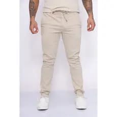 Calça Jogger Masculina Elastano Regulagem Bolso Streetwear Casual Punho Cordão Cintura