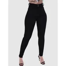 Calça Skinny Feminina Preta Super Lipo Cintura Alta Super Ajustável Dia a Dia