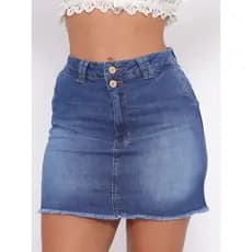 Mini Saia Jeans Hot Pants