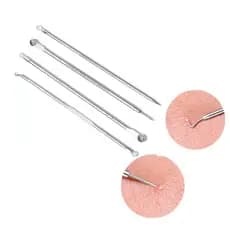 Kit 4 Pinças Removedores De Cravo Inox Kit C/ 4 Agulha - Dia das mães Namorados