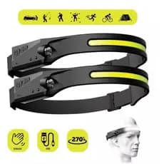 2 Lanternas De Cabeça Led Pesca Mecânico Bike Camping Cor Da Lanterna Preto Cor Da Luz Branco Praia