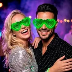 Kit 10 Óculos Cor Verde Led Neon Festa Balada Cosplay Rave Casamento
