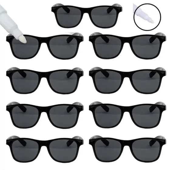 10 Óculos Divertido Com Lente Entrega Rápida Para Festa + Caneta