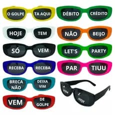 Kit 10 Óculos Sortido Vintage Retrô Frases Festa Balada débito