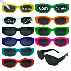Kit 10 Óculos Festas Retro Sortido Tik Tok + Caneta Giz Branco