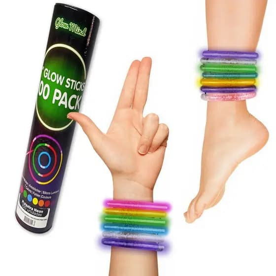 Kit Tubo Pulseiras Neon para Festa Brilha no Escuro – Ideal para Balada, Evento e Fotos Divertidas