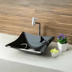 CUBA LOPAZZI PIA DE VIDRO QUADRADA PARA BANHEIRO E LAVABO RT 30CM - MODELO DE APOIO 8MM