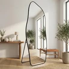 Espelho Lopazzi Orgânico Flame Corpo Inteiro 170x70cm Com Moldura de Alumínio Quarto Sala Decorativo