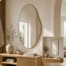 Espelho Lopazzi Orgânico 60x40c Lapidado Decorativo Pinterest Quarto Sala Hall Lavabo sem Moldura