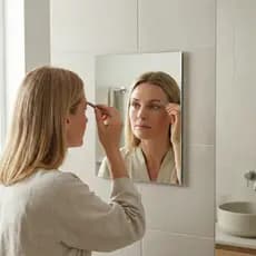 Espelho Lopazzi Retangular 30cm de Vidro Fita Dupla Face Decorativo Banheiro Lavabo Maquiagem