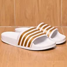 Chinelo Slide Listrado Unissex Confortável Masculino Feminino