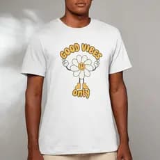 Camiseta Camisa Masculina Good Vibes Estampado T-shirt 100% Algodão