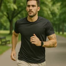 Camiseta Lisa Poliéster DryFit Masculina Academia Corrida Casual Esportes Confortável
