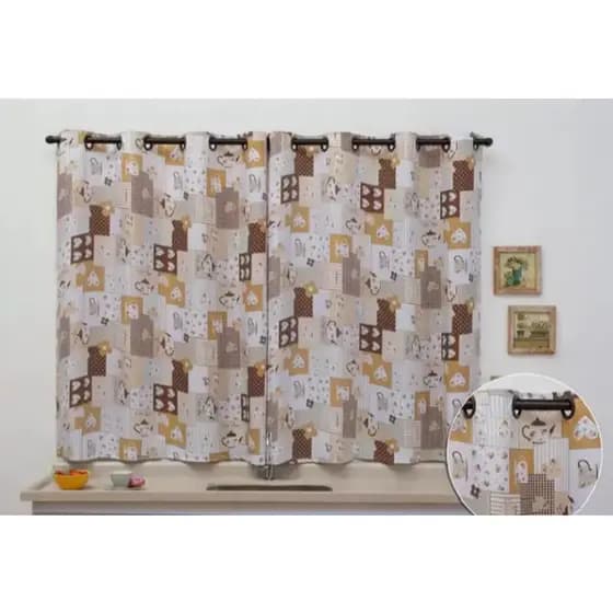 CORTINA PARA COZINHA ESTAMPADA 2,80X1,40 CORTINA COZINHA ESTAMPADA