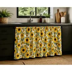 Cortina De Pia Cozinha Tecido Estampado uma Parte Só 1,40m x 0,80cm varão passante