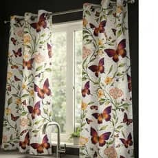 CORTINA PARA QUARTO OU COZINHA BORBOLETA 2,00X1,30 TODA ESTAMPADA