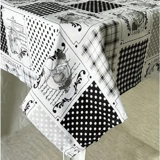 Toalha De Mesa  2,50 X 1,40 Para Cozinha 8 Cadeiras Toalha de Mesa Estampada Cozinha