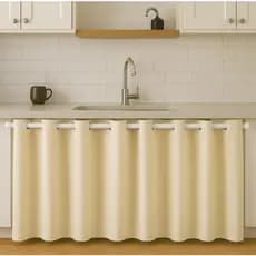 Cortina Pia Cozinha Ilhós 2,80x0,80 Balcão Lisa Decoração Decoração Casa