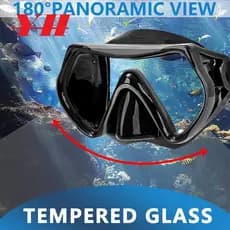 YH-Equipamento de mergulho com snorkel para adultos Conjunto de máscara de mergulho com snorkel seco Óculos de natação