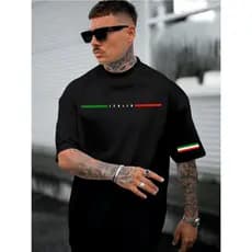 Camiseta Masculina Itália Pais Europeu Streetwear Unissex Camisa Algodão Estampada