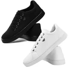 Kit 2 Sapatênis Casual Skatista Masculino Boots com Cadarço Cano Médio Lançamento