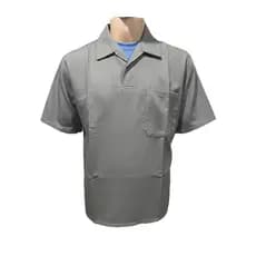 Camisa Para Trabalho Gola Italiana Cinza Resistente Manga Curta Uniforme Profisional ENVIO IMEDIATO