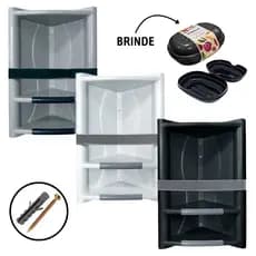 Organizador Cantoneira Grande Suporte de Banheiro Shampoo Sabonete Parede Canto Plastico Resistente