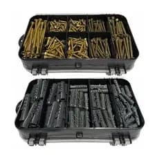 Kit Combo 200/300/500 pçs Parafusos Chipboard Philips Buchas com ou sem Maleta Cx estojo organizador