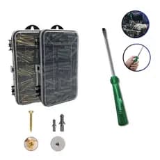 Kit Parafusos Bucha Ferramenta Chave de Fenda reparos casa