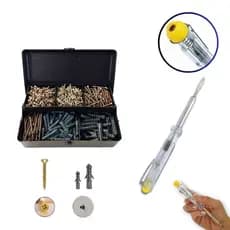 Kit Parafusos Bucha Ferramenta Chave Teste reparos casa