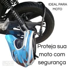 Cadeado corrente tranca moto bicicleta portão de Aço Reforçado Trava Bike resistente bike elétrica