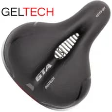 Selim Banco Bicicleta Gel Confortável Largo Macio Vazado Com Amortecedor Elastômero GTA Comfort Gel Tech + Castanha Grát