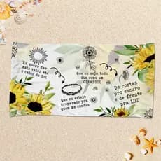 Toalha de Banho e Praia Estampada Frases - De costas para o escuro e de frente para a luz!