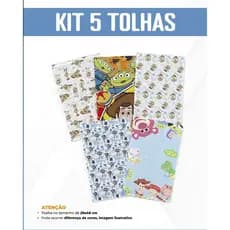 Kit 5 Toalhas de Mão Toalhinha Escolar Toy Story