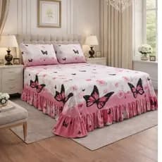 Kit Colcha Cobre Leito Queen/Box Yasmin 3D 2,70x2,60 400 Fios + 2 Porta Travesseiros | *Oferta