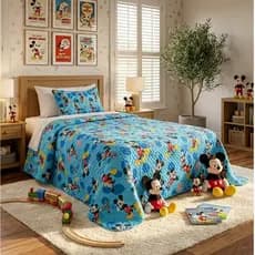 Kit Colcha Cobre Leito Solteiro Bouti Infantil Dupla Face 2 Peças 1,60x2,40m C/ Viés