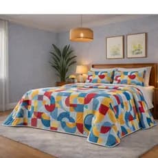 Kit Cobre Leito Casal Box Luxo Bouti Dupla Face 2,40m X 2,30m – Toque Macio, Acabamento No Viés Premium Super Oferta