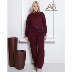 CONJUNTO MOLETOM FEMININO BLUSA E CALÇA ALGODAO PELUCIADO
